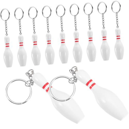 GALPADA 12 Stück Teiliges Bowling Pin Schlüsselanhänger Kleine Bowlingform Schlüsselanhänger aus Langlebigem PVC und Metall Leichte Taschenanhänger als Mitgebsel für Kindergeburtstag und GALPADA 12 Stück Teiliges Bowling Pin Schlüsselanhänger Kleine Bowlingform Schlüsselanhänger aus Langlebigem PVC und Metall Leichte Taschenanhänger als Mitgebsel für Kindergeburtstag und von GALPADA