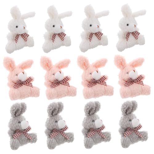 GALPADA 12 Stück Teiliges Flauschige Kaninchen Schlüsselanhänger aus Weichem Plüsch Kleine Hasen Anhänger Leichte Taschen Rucksackdeko Niedliche Kuscheltiere als Mitgebsel Zufällige Farbe von GALPADA