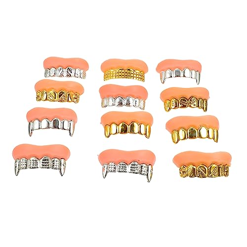 GALPADA 12 Stück Teiliges Halloween Kostüm Requisiten mit Realistischen Zombie Zähnen Tricky Dentures Party Zubehör für Cosplay Theater und Gruselige Verkleidungen von GALPADA
