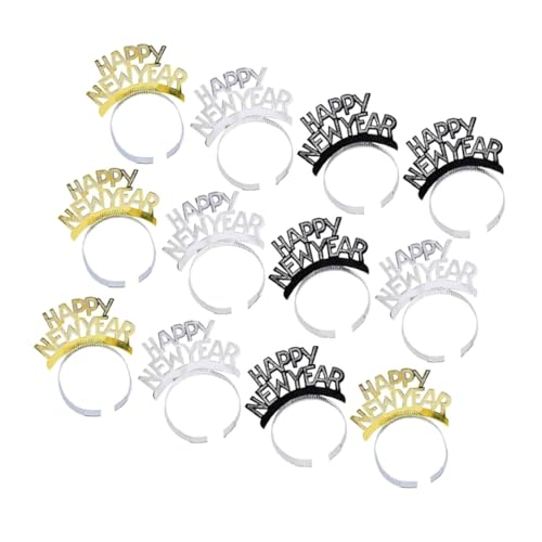 GALPADA 12 Stück Teiliges Happy Year Stirnband für Erwachsene Langlebiger Kopfschmuck mit Festem Sitz Festliche Neujahrsdekoration für Silvester Partyfeiern Attraktives Accessoire für GALPADA 12 Stück Teiliges Happy Year Stirnband für Erwachsene Langlebiger Kopfschmuck mit Festem Sitz Festliche Neujahrsdekoration für Silvester Partyfeiern Attraktives Accessoire für von GALPADA