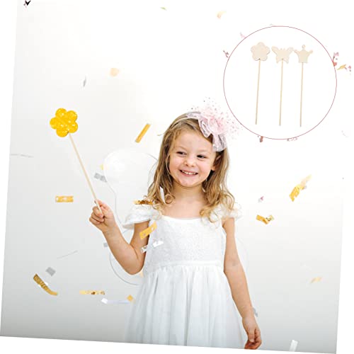 GALPADA 12 Stück Teiliges Holz Zauberstab für Mädchen DIY Bastelset mit Blumen Schmetterlings und Kronenmotiven Fördert Kreativität und Hand Augen Koordination bei Kindern von GALPADA