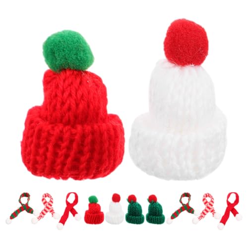 GALPADA 12 Stück Teiliges Mini Weihnachtsmützen Schal Weichem Garn Handgestrickt Vielseitige Deko für Puppen Flaschen und DIY-bastelprojekte Farblich Sortiert in Rot Weiß und Grün für GALPADA 12 Stück Teiliges Mini Weihnachtsmützen Schal Weichem Garn Handgestrickt Vielseitige Deko für Puppen Flaschen und DIY-bastelprojekte Farblich Sortiert in Rot Weiß und Grün für von GALPADA
