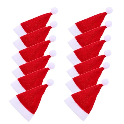 GALPADA 12 Stück Teiliges Mini Weihnachtsmützen aus Kleine Dekorative Lollipop Candy Caps und Flaschenhüte Festliche Weihnachtsdeko für Baum DIY Bastelprojekte Weihnachtsfeier von GALPADA