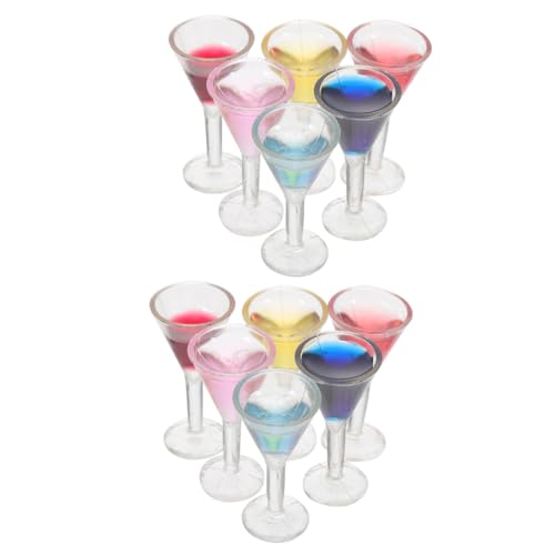 GALPADA 12 Stück Teiliges Miniatur Cocktailset Miniatur Weingläser Puppenhaus Zubehör aus Haltbarem Harz für Puppenhaus Dekoration und Spielzeugküche von GALPADA