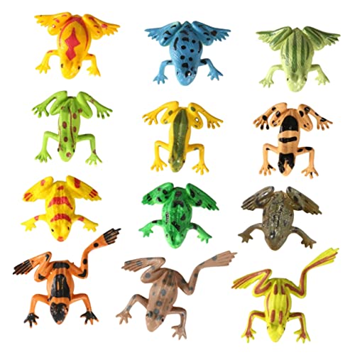 GALPADA 12 Stück Teiliges Miniatur Frosch Realistische Kunststofffrösche für Kindergeburtstagsfeiern Mitgebsel und Dekoration Lernspielzeug für Jungen und Mädchen von GALPADA