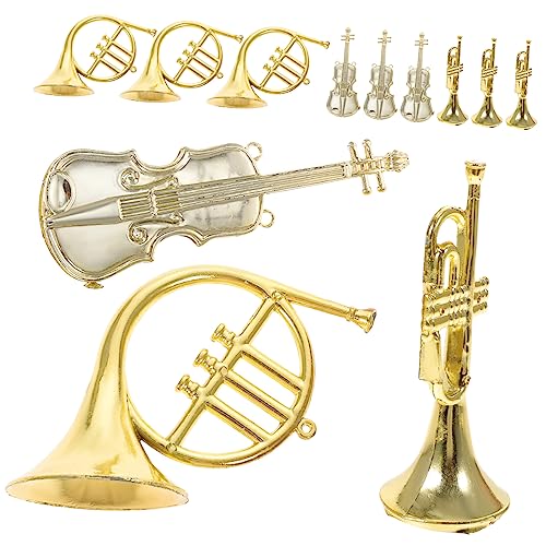 GALPADA 12 Stück Teiliges Miniatur Musikinstrumente Weihnachtsbaumdekorationen Violine Gerade und Gebogene Hörner für DIY Bastelprojekte und Festliche Innenräume GALPADA 12 Stück Teiliges Miniatur Musikinstrumente Weihnachtsbaumdekorationen Violine Gerade und Gebogene Hörner für DIY Bastelprojekte und Festliche Innenräume von GALPADA