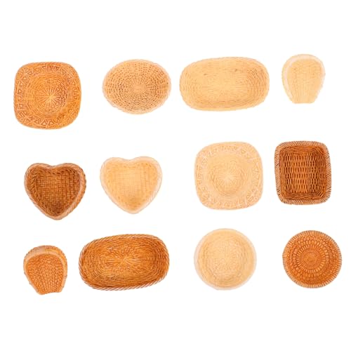 GALPADA 12stücke Miniatur-weidenkorb Aus Rattan Und Bambus Für Puppenhaus Mini-gemüsekorb Mini-landschaftskorb Kleiner Blumenkorb Gartenkorb Servierkorb Geschirrkorb Für Modellfotografie von GALPADA