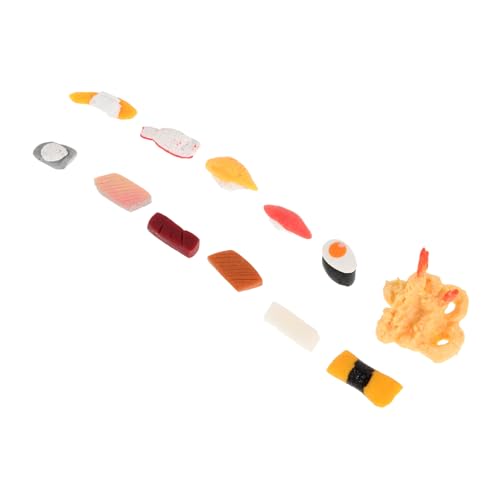 GALPADA 12 Stück Teiliges Miniatur Sushi Modellset Realistische Puppenhaus Lebensmittel Dekoration Detailreiche Japanische Essenssimulation Kompakte Miniatur Szene für Puppenhauszubehör von GALPADA