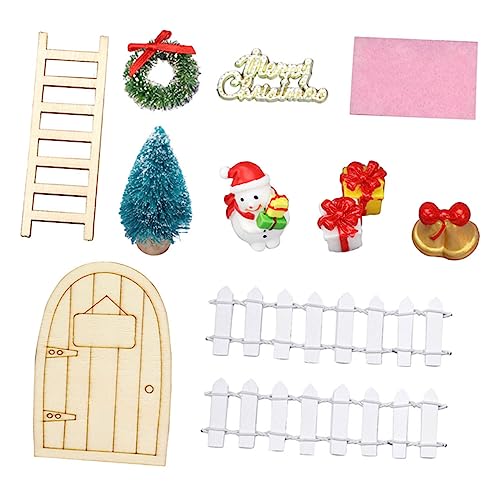 GALPADA 12 Stück Teiliges Miniatur Weihnachtsdeko Puppenhaus Zubehör Verarbeitung Kleine Weihnachtsfiguren Dekoration für Miniatur Szenen und Tischdeko von GALPADA