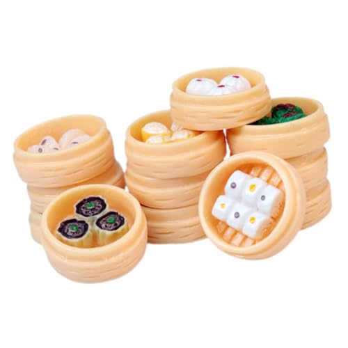 GALPADA 12 Stück Teiliges Miniatur dampfgarer Realistischen Gedämpften Brötchen Mini Food Model Kindgerechtes Küchenspielzeug und Mini Dekoration für Puppenhaus und Fotorequisiten von GALPADA
