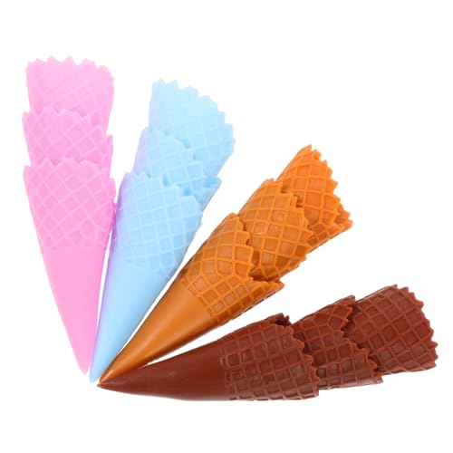 GALPADA 12 Stück Teiliges Realistische Eiscreme Modelle aus Kunststoff Pädagogisches Lernspielzeug für Detailgetreue Eistüten Dekoration für Puppenhaus Geschenk für Sammler von GALPADA