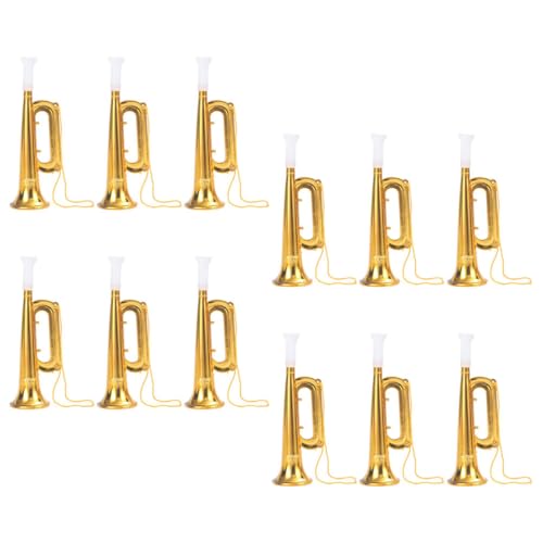 GALPADA 12 Stück Teiliges Trompete Plastiktrompete für Jungen und Mädchen Leicht und Tragbar Musikinstrument für Spiel und Spaß für Partys und von GALPADA