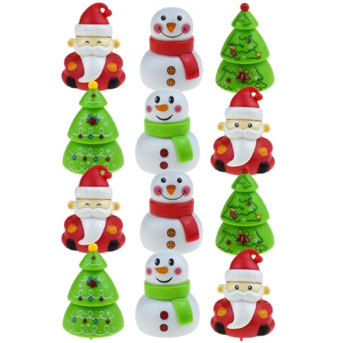 GALPADA 12 Stück Teiliges Weihnachts Pull-Back mit Santa Schneemann und Weihnachtsbaum Figuren Langlebige Inertialautos als Xmas Desktop Deko für Sicher und Handlich Basteln von GALPADA
