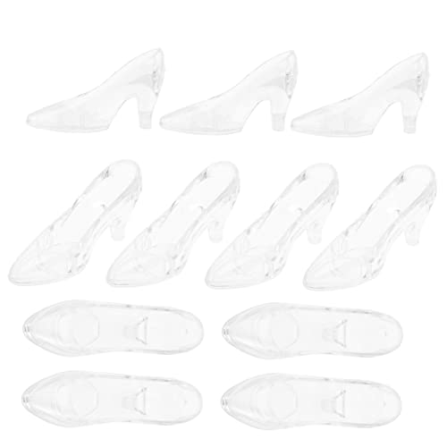 GALPADA 12 Stück aus Glaspantoffeln klare Verzierung Dekorationen Wohnkultur Pumps Schuhfiguren klein Zubehör Transparente Schuhdekoration Dekorative Schuhfigur Mini-Schuhe Acryl von GALPADA