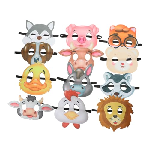 GALPADA 12St Tiermaske für Kinder Zebra Party-Cosplay-Tiermaske Abschlussball Requisiten Lieferungen geschenk Partymaske Halloween-Maske Modellieren gefühlt Augenbinde schmücken bilden von GALPADA