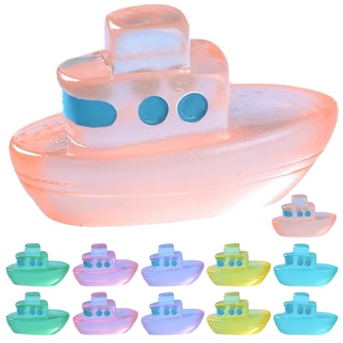 GALPADA 12Stücke Boot Dekorationen Aus Leuchtende Bootsfiguren Für Garten Und Aquarium Mini Strandaccessoires Für Kreative DIY Projekte von GALPADA