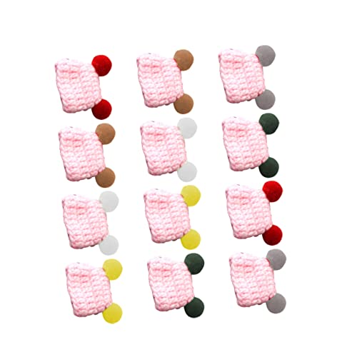 GALPADA 12Stücke Mini Strickmützen für Puppen Handgemachte Dekoration Mischfarben Niedliche Häkelhüte für DIY Bastelprojekte und Kunsthandwerk von GALPADA