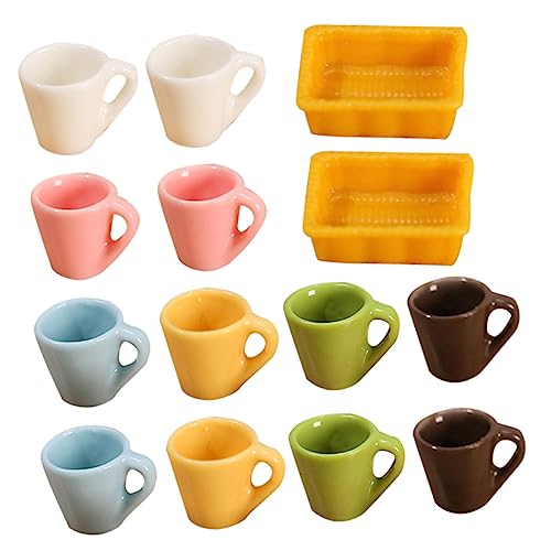 GALPADA 14 Stück Teiliges Miniatur Kaffeetassen aus Resin Detailgetreu und Glatt Farblich Sortiert Weiß Rosa Blau Kaffee Grün Sicheres Puppenhaus Zubehör für Kreative Mikro Landschaften GALPADA 14 Stück Teiliges Miniatur Kaffeetassen aus Resin Detailgetreu und Glatt Farblich Sortiert Weiß Rosa Blau Kaffee Grün Sicheres Puppenhaus Zubehör für Kreative Mikro Landschaften von GALPADA