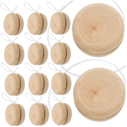 GALPADA 15 Stück Jo Jo Aus Holz Für Klein Zum Bemalen Im Innenbereich Für Kleinkinder Geburtstagsspiele Sensorisches Jonglieren DIY Clown Bemalter Ball Für Streiche Babys von GALPADA