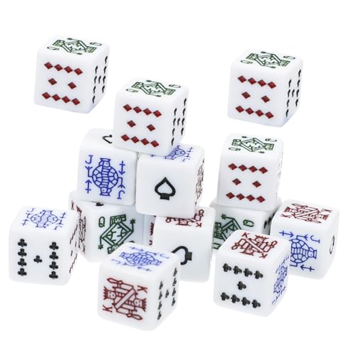 GALPADA 16 Stück Teiliges Weiße Acrylwürfel mit Quadratischen Ecken Robustes Würfelspiel für Geburtstagspartys und Poker-lügner-Spiele Tragbares Partyspiel-zubehör von GALPADA
