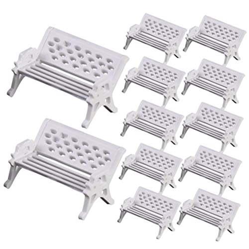 GALPADA 16Stücke Gartenbank Teilig Dekorative Modelle für Puppenhaus Mikrolandschaft Realistische Bank für Sandtisch Mini Garten Geschenkidee von GALPADA