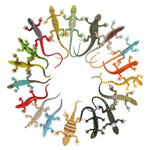 GALPADA 18 Stück Teiliges Set Realistische Eidechsenfiguren aus Kunststoff Dekorative Reptilien Spielzeuge für Lehrreiche Tiermodelle und Gartenfiguren von GALPADA