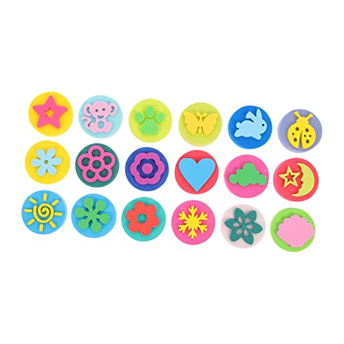 GALPADA 18 Stück Teiliges Stempelset mit Bunten Doppelseitigen Motiven aus Eva Robustes Scrapbooking Signet für Kreative und Bastelprojekte für Kindergarten und Partyspaß von GALPADA