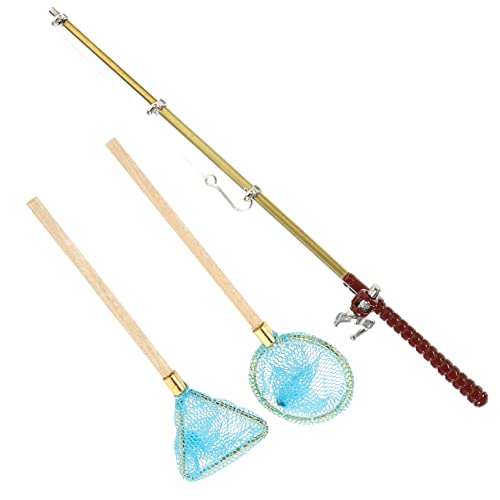 GALPADA 1Satz Angelruten und Fischernetze Puppenhaus Dekoration Teiliges Modell für DIY Projekte Vielseitige und Einzigartige Wohnaccessoires für Sammler von GALPADA