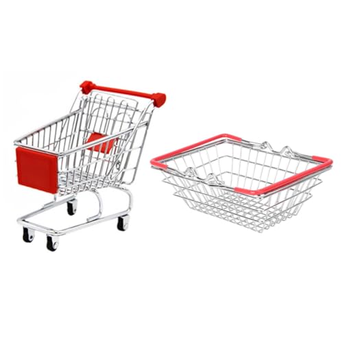 GALPADA 1Satz Einkaufswagen Für Kreativer Einkaufskorb Und Wagen Für Rollenspiele Pädagogisches Für Vorschulkinder Kreative Spielstunden von GALPADA