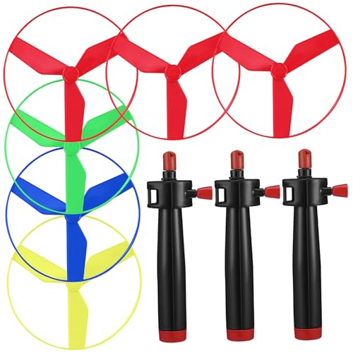 GALPADA 1Satz Fliegende Untertassen Interaktives Pull String Helikopter Fliegenspielzeug Für Lustige Outdoor Aktivitäten Mit Bunten Disc Flugkörpern Partys von GALPADA