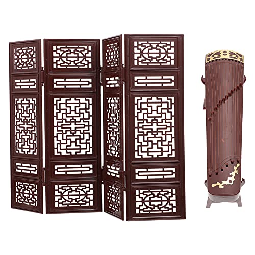 GALPADA 1Satz Guzheng Mit Bildschirm Dekoration Für Puppenhaus Teilig Retro Design Für Mikro Landschaftsdekoration Und Kreative Foto Requisiten von GALPADA