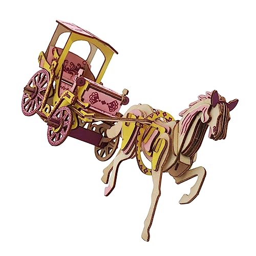 GALPADA 1Satz Holz Puzzle für DIY Modellbausatz Interaktives Kutschen Rätsel Einfach Zusammenzustellen für Jungen Kleber Erforderlich Hochwertige von GALPADA