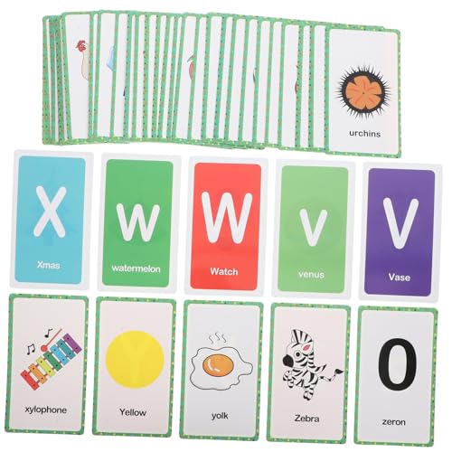 GALPADA 1Satz Lernkarten für Kleinkinder Englische Buchstaben Farbenfrohe und Robuste Flash Karten zur Kognitiver Fähigkeiten für Vorschulkinder und Einschulung von GALPADA