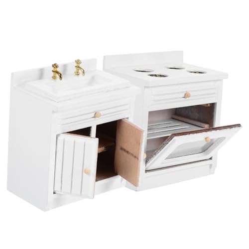 GALPADA 1Satz Miniatur Puppenhaus Waschbecken und Herd Weißes Design Zubehör für Puppenhausküchen für Kreative Spielwelten und Kinderzimmer Dekoration GALPADA 1Satz Miniatur Puppenhaus Waschbecken und Herd Weißes Design Zubehör für Puppenhausküchen für Kreative Spielwelten und Kinderzimmer Dekoration von GALPADA