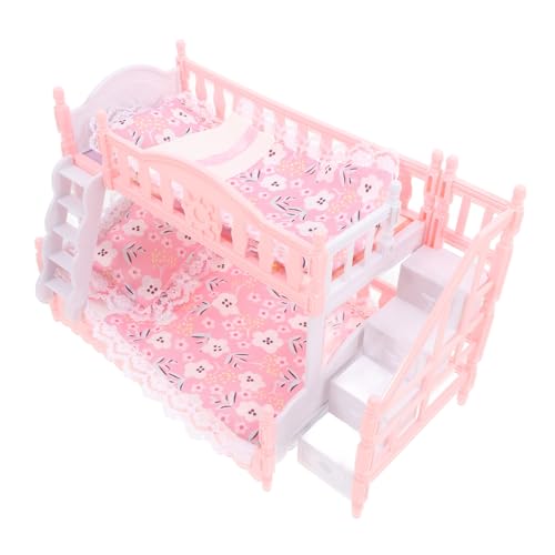 GALPADA 1Satz Puppenhaus Etagenbett Set mit Bettwäsche Sets für Miniaturmöbel Zubehör für Kreative Spielumgebungen im Puppenhaus Fördert Fantasie und Geschichtenerzählen von GALPADA
