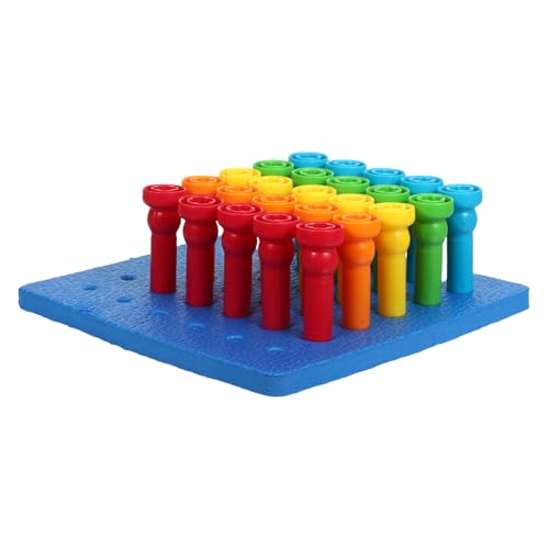 GALPADA 1Satz Steckbrett für Kleinkinder Teiliges Sortierspielzeug mit Bunten Pilzsteckern für Frühe Bildung und Feinmotorik Robustes Design für Interaktive Familienaktivitäten von GALPADA