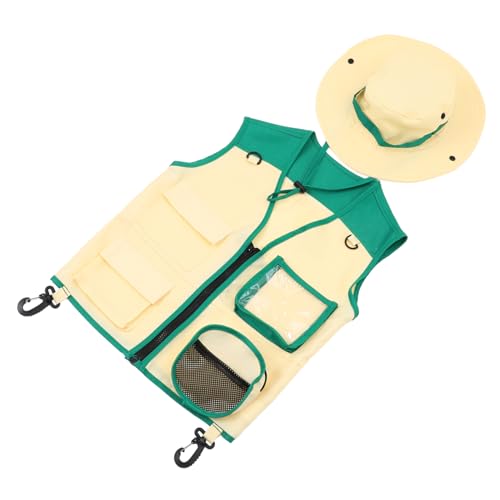 GALPADA 1Satz Teiliges Kostüm mit Weste und Hut Atmungsaktiv Bequem Rollenspiel für Insektenforscher und Camping von GALPADA