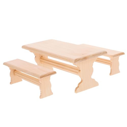 GALPADA 1Satz Tischbank Set aus Holz für Puppenhaus Langlebige Mini Möbel für Kreative Dekoration Kompakte und Zubehör für Mini Häuser GALPADA 1Satz Tischbank Set aus Holz für Puppenhaus Langlebige Mini Möbel für Kreative Dekoration Kompakte und Zubehör für Mini Häuser von GALPADA