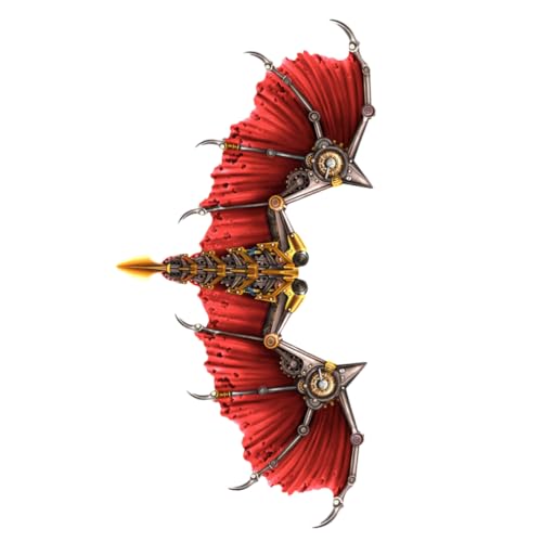 GALPADA Steampunk Drachenflügel Für Halloween Faltbare Partyflügel Vliesmaterial Rot von GALPADA