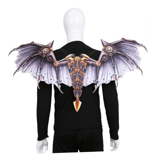 GALPADA Karnevalsflügel Steampunk Drachenflügel Damen Vliesflügel für Halloween Dekoration von GALPADA