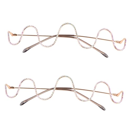 GALPADA 2 Paar Brillengestell Brillenrahmen Funkelnde Halbrand Sonnenbrille Vintage-brille Strass-sonnenbrille Vintage-dekor 20er Europäisch Und Amerikanisch Metallgestell Requisiten von GALPADA