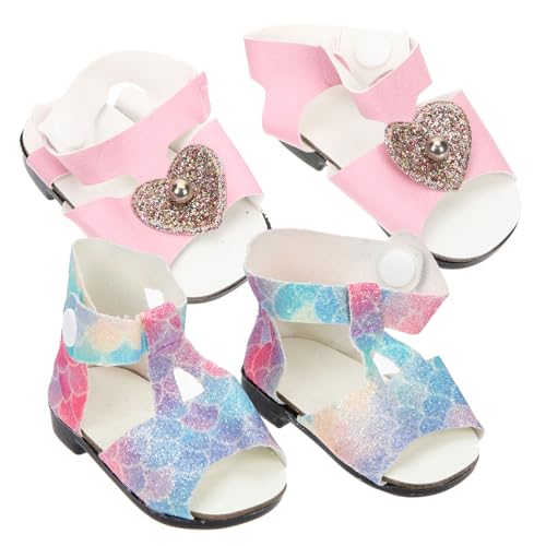 GALPADA 2 Paare DIY Puppenschuhe aus Kunststoff Dekorative Mini Schuhe für Puppen Verschleißfestes Zubehör für Puppenhaus und Kreativität von GALPADA