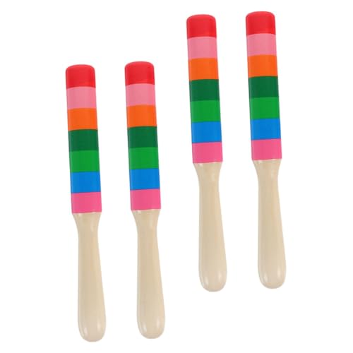 GALPADA 2 Paare Holz Rhythmusstäbe Percussion Instrumente Lernspielzeug Robust Langlebig Klare Klangfarbe Musikinstrument für Rhythmusförderung und Musikalische Früherziehung von GALPADA