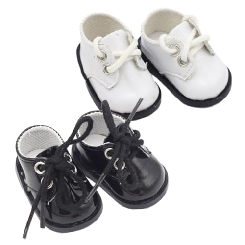 GALPADA 2 Paare Mini Plüsch Puppenschuhe aus Leder Dekorative Strapazierfähige Puppen Turnschuhe Geeignet als Puppenzubehör für Plüschpuppen in Schwarz und Weiß GALPADA 2 Paare Mini Plüsch Puppenschuhe aus Leder Dekorative Strapazierfähige Puppen Turnschuhe Geeignet als Puppenzubehör für Plüschpuppen in Schwarz und Weiß von GALPADA