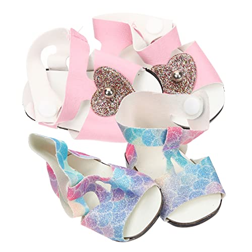 GALPADA 2 Paare Mini Puppenschuhe Bunte Verschleißfeste Kunststoff Puppen Schuhe Dekorative Kleine Schuhe für Puppen Passende Accessoires für Puppenhaus Dekor von GALPADA
