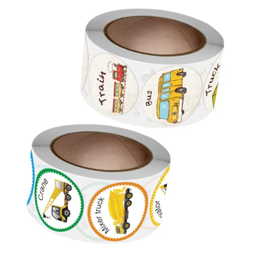GALPADA 2 Rollen Belohnungssticker mit Fahrzeugmotiven Dekorative Sichere und Langlebige Aufkleber für Schüler als Motivierende Schulaufkleber und Bastelzubehör von GALPADA