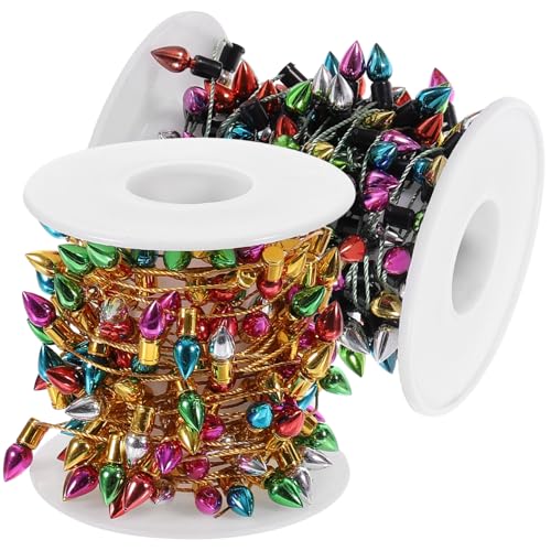 GALPADA 2 Rollen Simulation Lichterkette für Weihnachtsdeko Flexible Dekorative LED Lichter für Puppenhaus Warmweiße Künstliche Lichterkette Geeignet für Innen und Außen Batteriebetrieben von GALPADA