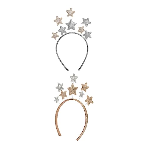 GALPADA 2 STÜCK Haarreifen mit Fünfzackigem Stern Design Kreative Haarschmuck für Partys Gold und Silber für Mädchen und Besondere Anlässe von GALPADA