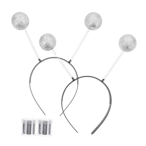 GALPADA 2 Sätze Martian Antenna Haarbänder mit Glitzerkugeln Leichte Realistische Haarbänder für Erwachsene Komfortable Silberne Kopfbedeckung für Halloween und Maskenbälle GALPADA 2 Sätze Martian Antenna Haarbänder mit Glitzerkugeln Leichte Realistische Haarbänder für Erwachsene Komfortable Silberne Kopfbedeckung für Halloween und Maskenbälle von GALPADA