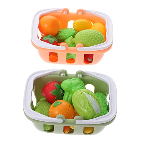 GALPADA 2 Sätze Mini Einkaufsbasket Set für Künstlichem Gemüse und Obst für Puppenhaus für Rollenspiele Teiliges Set Grün und Orange Sicher und Langlebig GALPADA 2 Sätze Mini Einkaufsbasket Set für Künstlichem Gemüse und Obst für Puppenhaus für Rollenspiele Teiliges Set Grün und Orange Sicher und Langlebig von GALPADA